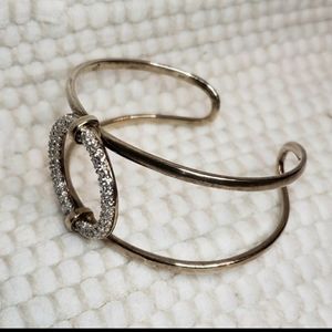 Sterling Silver Cuff Bracelet CZ